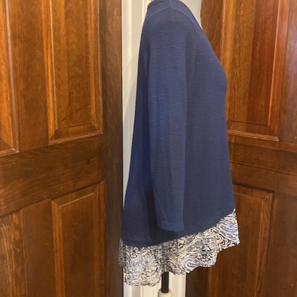 Westport blue High-Low Layered Paisley Print Top - Picture 6 of 6